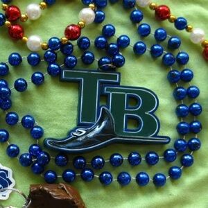 Tampa Bay Devil Rays MLB Plastic Bead Necklace (Game Day Freebie)
